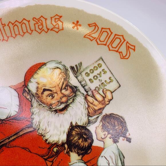 Norman Rockwell Making a List Christmas plate - Picture 5 of 9
